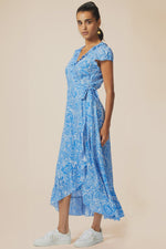 Demi Wrap Dress- Blue