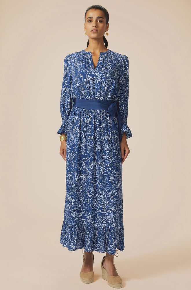 Maeve EcoVero Dress- Navy/White Indian Summer London Maeve EcoVero Dress- Navy/White Indian Summer London