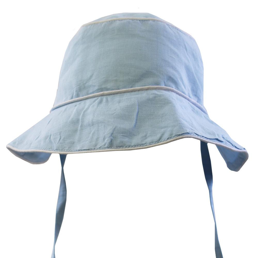 Blue Linen Hat 1-3YRS