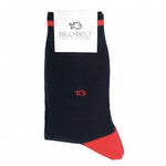 Pique Knit Socks-Navy/Red