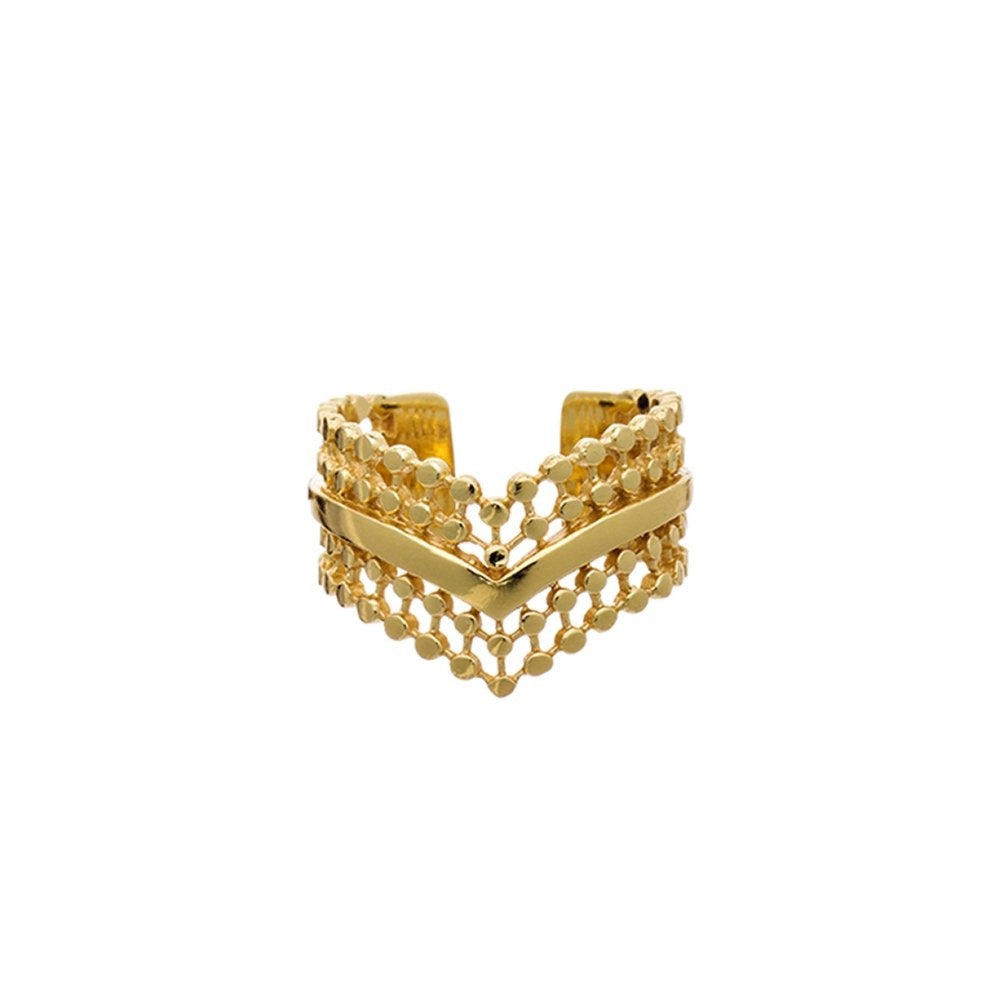 Etrusca Wide Wave Ring