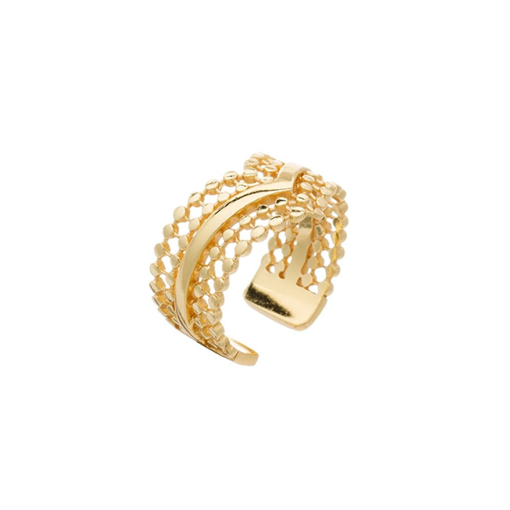 Etrusca Wide Wave Ring