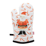 Cotton Oven Mitten Santa Print