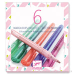 6 Glitter Markers - Sweet Colours