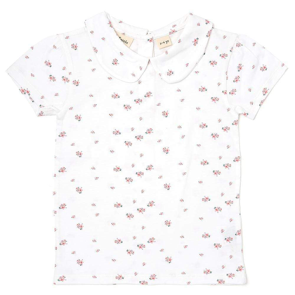 Short Sleeved Peter Pan T-shirt Floral