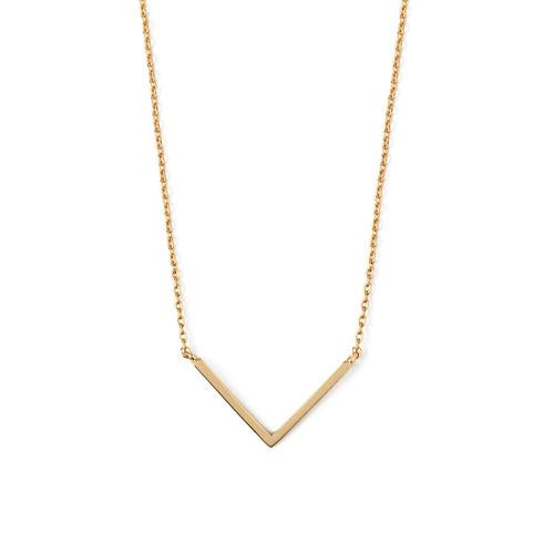 Orelia Clean V Necklace Gold