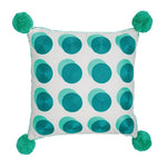 Letterpop Spots Embroidered Cushion-Teal/Mint