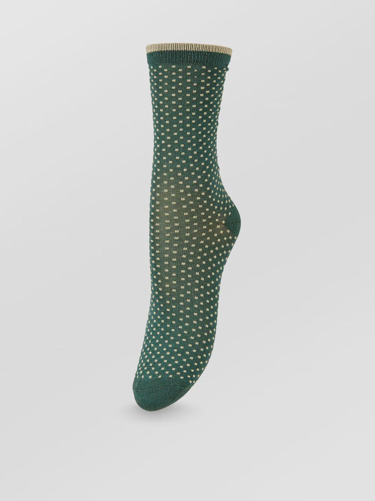 Ditsy Glitter Sock - Bronze green