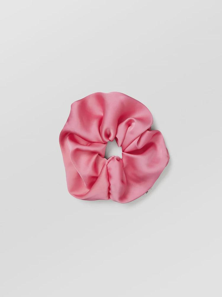 Solid Thick Satin Scrunchie- Hot Pink