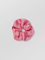 Solid Thick Satin Scrunchie- Hot Pink