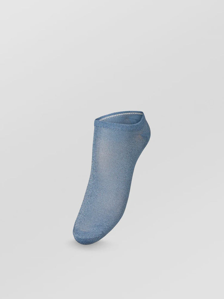 Solid Glitter Sneakie Sock- Coronet Blue 37/39