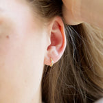 Gold Sterling Silver Crystal Huggie Hoop Earrings