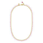 Hot Pink Drop Enamel Necklace