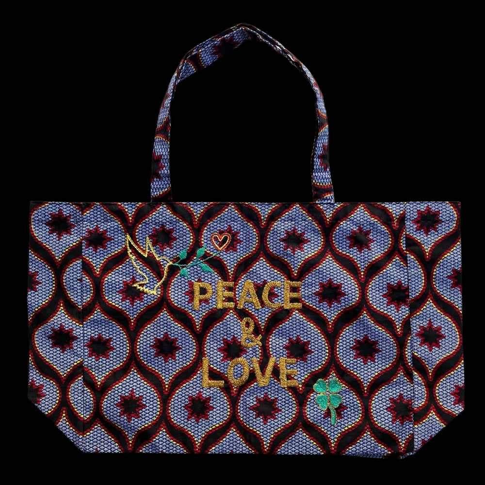 Kossiwa Bag Embroidered PEACE AND LOVE