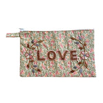 Gold Love Embroidered Clutch