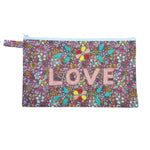 Pink Love Embroidered Clutch