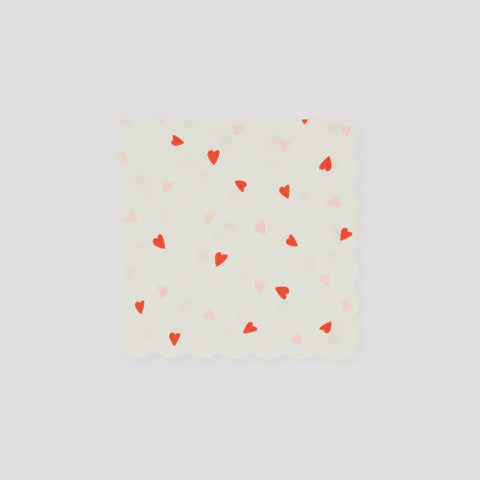 Meri Meri Heart Pattern Small Napkins (x 16)