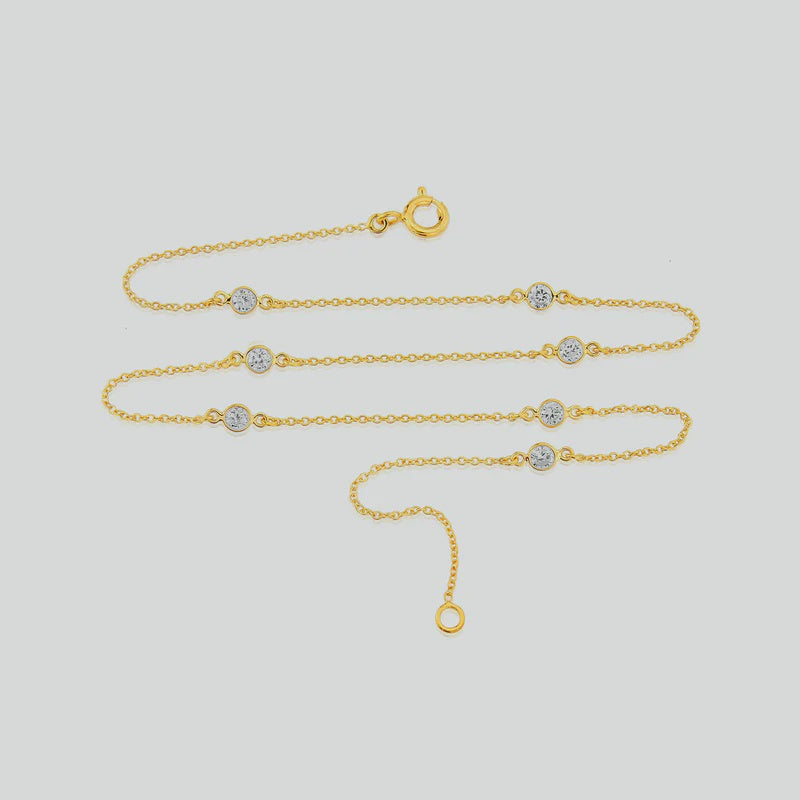 Sofia 15" Gold Vermeil and Cubic Zirconia Short Necklace