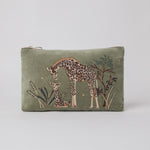 Olive Velvet Everyday pouch - Giraffe Mother & Baby