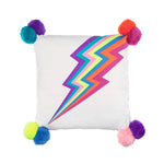 Lightning Bolt Embroidered Cushion Multicoloured