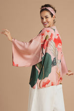 Crane at Sunrise Kimono Jacket - Petal