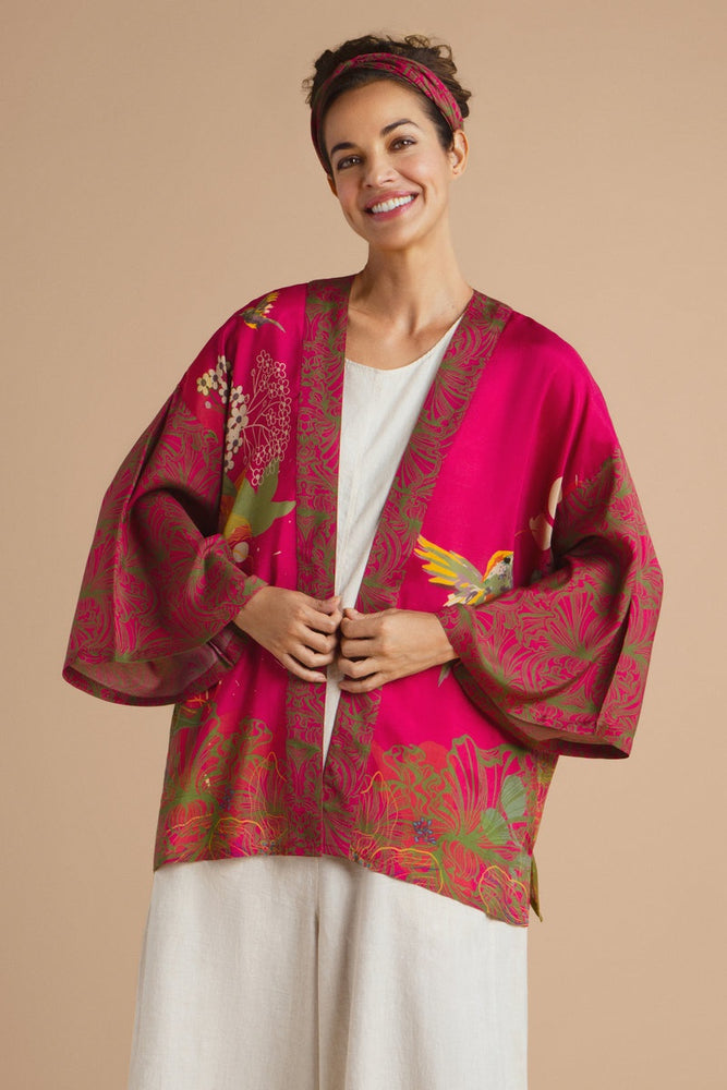 Hummingbird Kimono Jacket - Raspberry