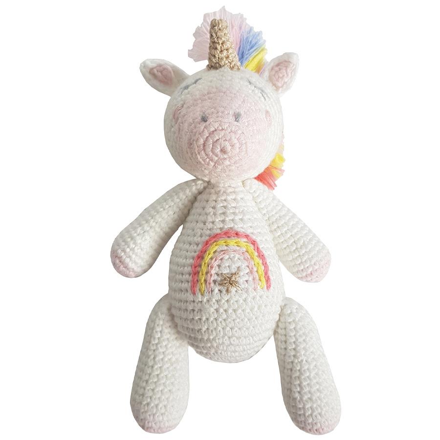 Crochet Unicorn Star Rattle Toy