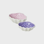 Ceramic Shell Bowl in Lavender and Pink - Set of 2