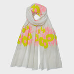 Mexican Flower Pashmina - Cream/Pink/Yellow