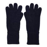 Cashmere Plain Knit Gloves-Navy