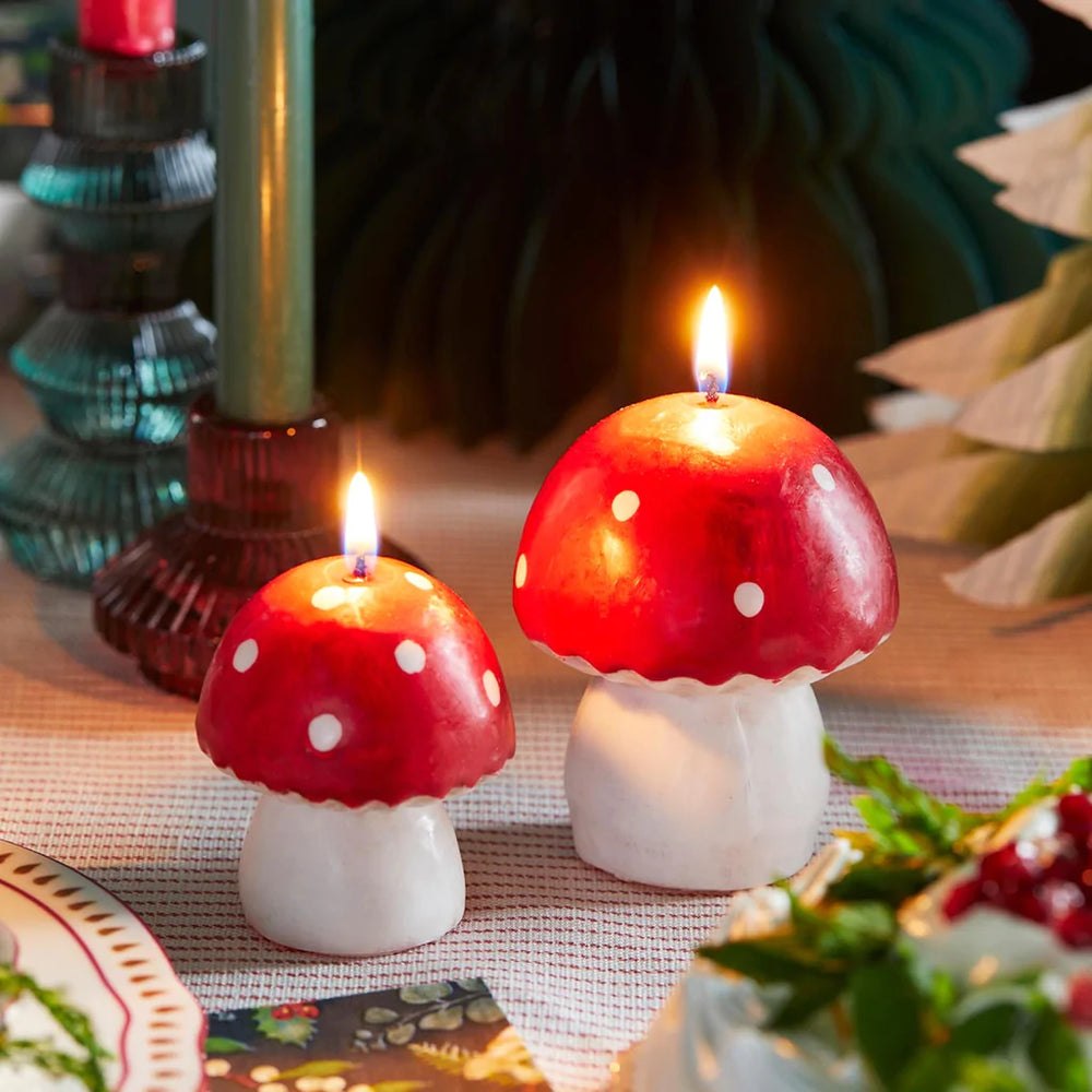 Small Red Toadstool Candle